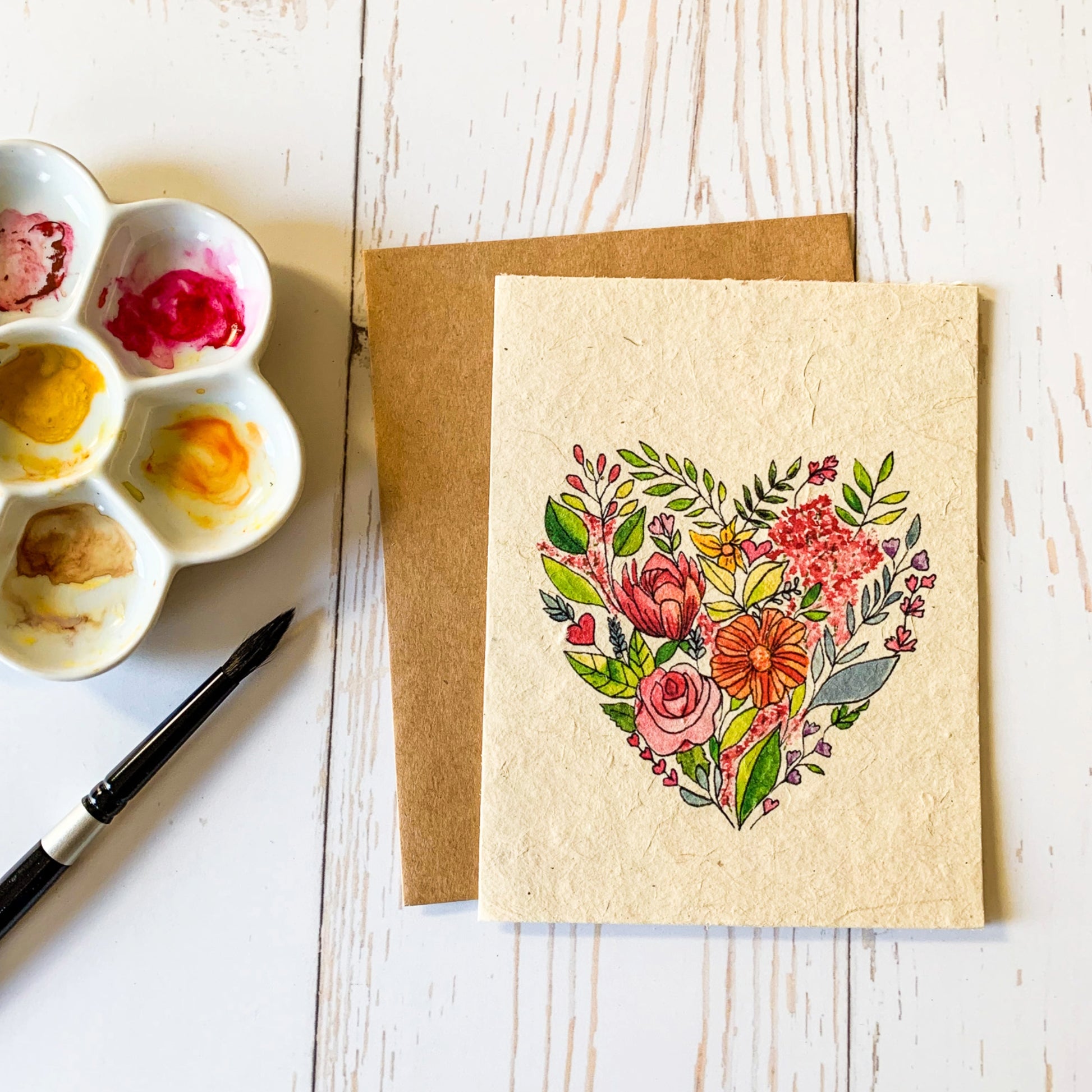 heart shaped valentine seed paper card