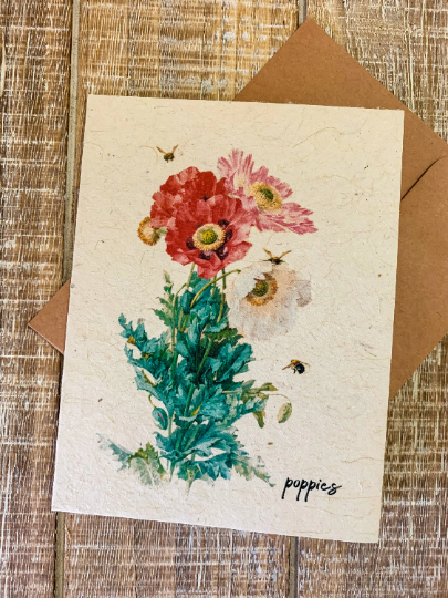 poppies flower card
