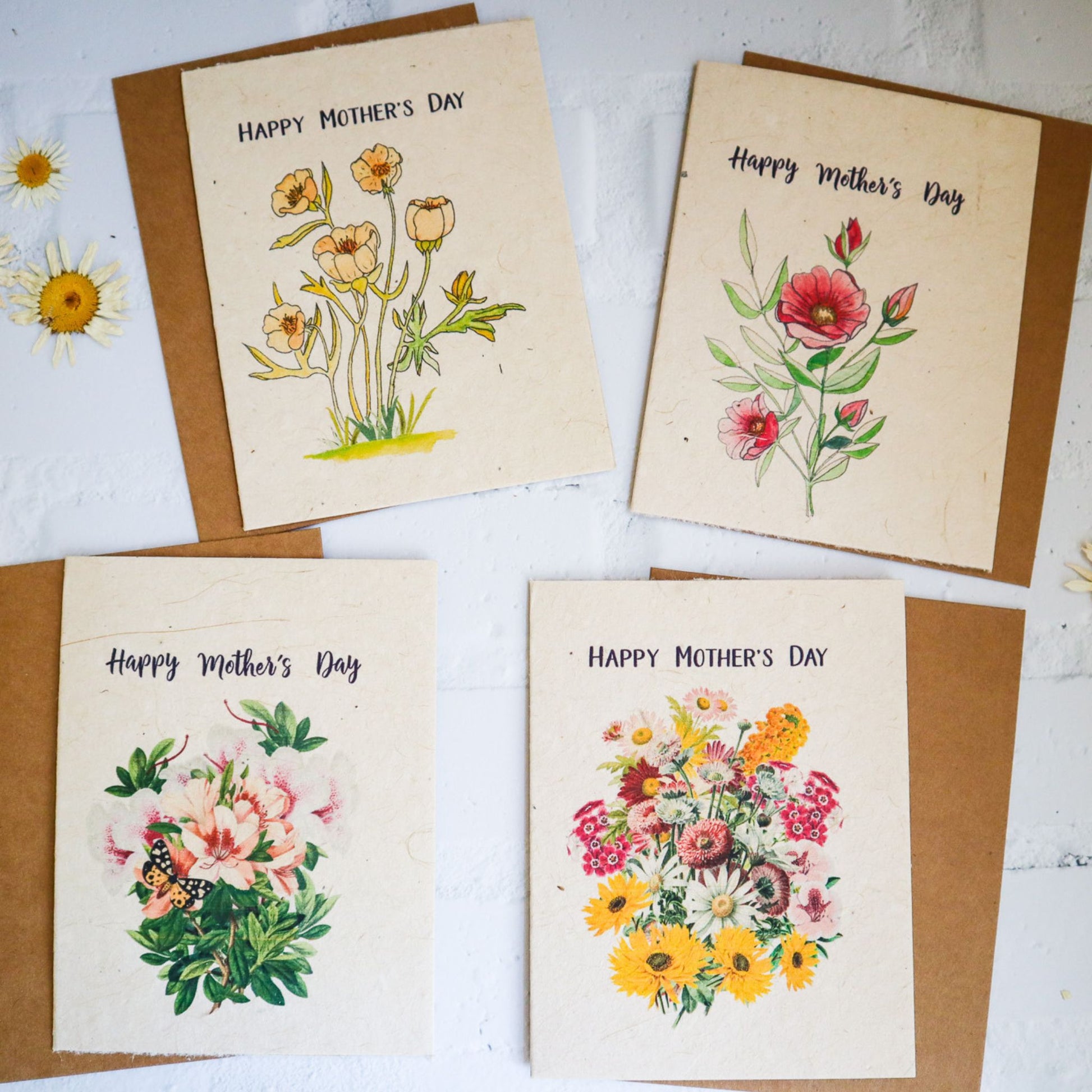 Choice Of Four Mother's Day Plantable Flower Seed Paper Greeting