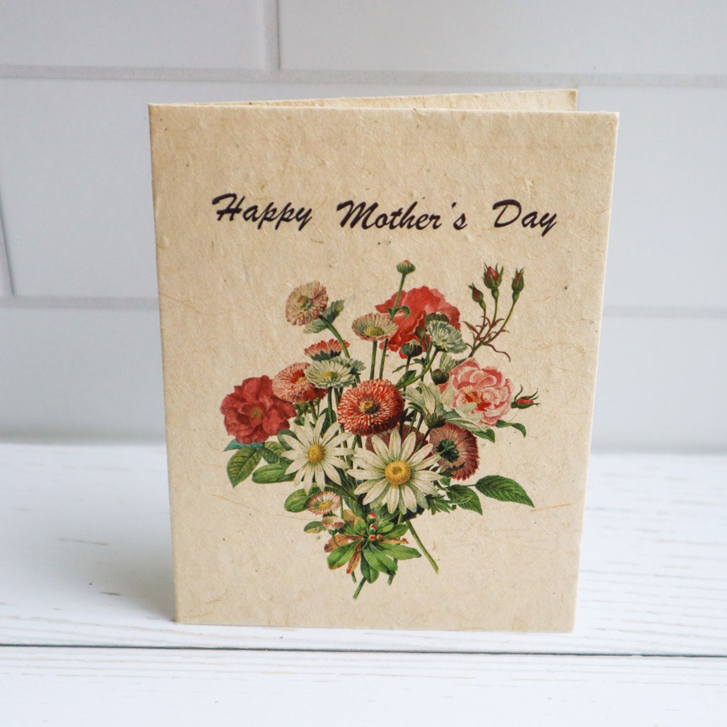 Happy Mother's Day plantable flower seed paper card with floral bouquet 